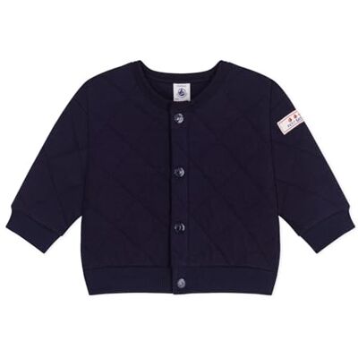 Petit Bateau 01 Cardigan per Bambini, in Cotone Spesso, Tinta Unita, per Bambini, Unisex, Confezione da 1, Blu Marino, 12 Mesi Petit Bateau 01 Cardigan per Bambini, in Cotone Spesso, Tinta Unita, per Bambini, Unisex, Confezione da 1, Blu Marino, 12 Mesi