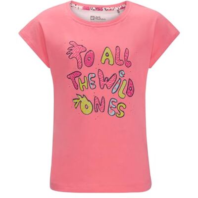 Jack Wolfskin Maglietta a Maniche Corte da Ragazza, Villi T G, Rosa Lemonade, 128, Pink Lemonade, 128 cm Jack Wolfskin Maglietta a Maniche Corte da Ragazza, Villi T G, Rosa Lemonade, 128, Pink Lemonade, 128 cm