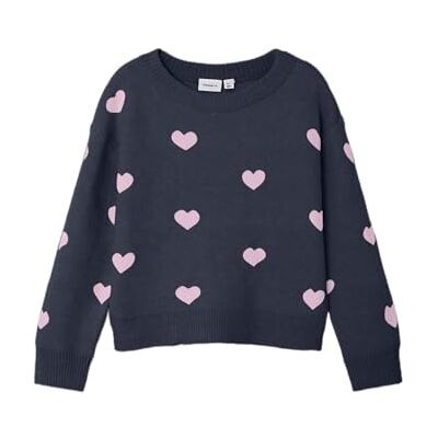 NAME IT NMFODESSA LS Knit BF, Maglione Lavorato a Maglia Bambina, Dark Sapphire, NAME IT NMFODESSA LS Knit BF, Maglione Lavorato a Maglia Bambina, Dark Sapphire,