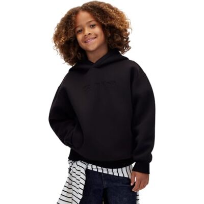 Calvin Klein Felpa con Cappuccio CK Scuba HOODIELVCKFJB33B per Ragazzi, Nero pvh, 6 Anni Calvin Klein Felpa con Cappuccio CK Scuba HOODIELVCKFJB33B per Ragazzi, Nero pvh, 6 Anni