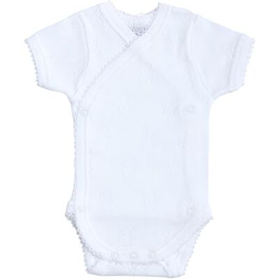 BABIDU Body incrociato a maniche corte 100% cotone, Body per neonati e prematuri, Tessuto a forma di orsetto traforato, Morbido traspirante e ipoallergenico, Abbigliamento unisex per neonati e ragazze BABIDU Body incrociato a maniche corte 100% cotone, Body per neonati e prematuri, Tessuto a forma di orsetto traforato, Morbido traspirante e ipoallergenico, Abbigliamento unisex per neonati e ragazze