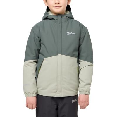 Jack Wolfskin BLOCKY JACKET K Piumino corto Bambini unisex, slate green/mint leaf, Jack Wolfskin BLOCKY JACKET K Piumino corto Bambini unisex, slate green/mint leaf,
