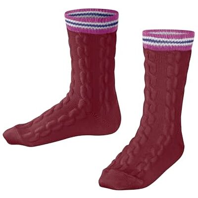 Falke Calzini unisex per bambini Preppy Cable K So Lana fantasia 1 paio, rosso Ruby 8830, 39-42, Rosso Ruby 8830, 39-42 Falke Calzini unisex per bambini Preppy Cable K So Lana fantasia 1 paio, rosso Ruby 8830, 39-42, Rosso Ruby 8830, 39-42