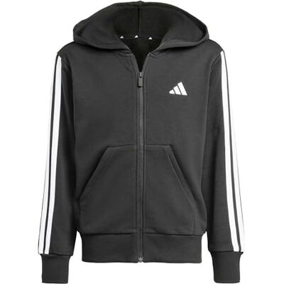 Adidas Bambine e Ragazze Essentials Full Zip Hoodie Sweatshirt, Black/White, 9-10 Years Adidas Bambine e Ragazze Essentials Full Zip Hoodie Sweatshirt, Black/White, 9-10 Years