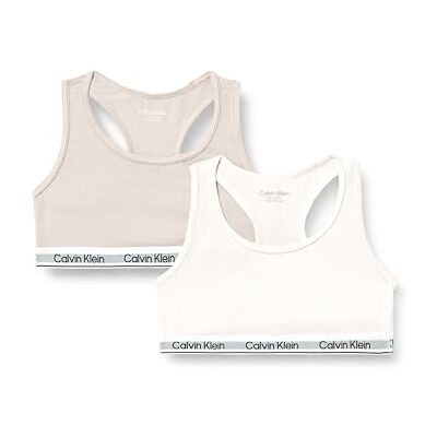 Calvin Klein 2pk Bralette, Bambine e ragazze, Pink (Oystergrey/Tofu), 8-10 anni Calvin Klein 2pk Bralette, Bambine e ragazze, Pink (Oystergrey/Tofu), 8-10 anni