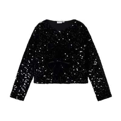 NAME IT Ragazza Cardigan Paillettes, Nero, 122/128 cm NAME IT Ragazza Cardigan Paillettes, Nero, 122/128 cm