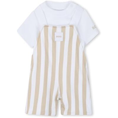 Boss Dungarees+T-Shirt Baby Boys, Grigio, grigio, 1 mesi Boss Dungarees+T-Shirt Baby Boys, Grigio, grigio, 1 mesi