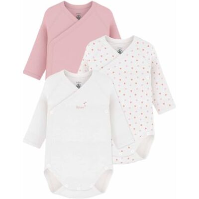 Petit Bateau Set di body incrociati a maniche lunghe in cotone stampato per bambini, 3 mesi, variante 1 Petit Bateau Set di body incrociati a maniche lunghe in cotone stampato per bambini, 3 mesi, variante 1
