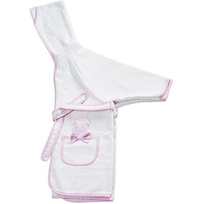 Filet Accappatoio Con Maniche E Cappuccio I Adatto Ai Bambini (Massimo 2 Anni) I Morbida Spugna I 100% Cotone I Prodotto Italiano Bianco, Rosa Filet Accappatoio Con Maniche E Cappuccio I Adatto Ai Bambini (Massimo 2 Anni) I Morbida Spugna I 100% Cotone I Prodotto Italiano Bianco, Rosa
