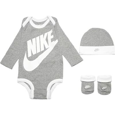 Nike Futura Logo Body per Bimbi Dk Grey Heather 0/6 Mesi Nike Futura Logo Body per Bimbi Dk Grey Heather 0/6 Mesi