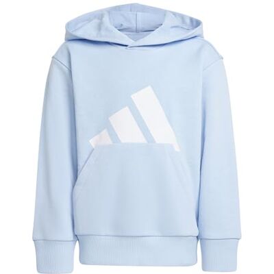 Adidas Unisex Bambini ESSENTIALS BIG LOGO HOODIE, Blu (Glow Blue/White), 3-4 anni Adidas Unisex Bambini ESSENTIALS BIG LOGO HOODIE, Blu (Glow Blue/White), 3-4 anni