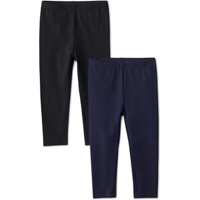 Amazon Essentials Leggings da Bambina, Confezione da 2, Nero/Blu Navy, 11-12 anni Amazon Essentials Leggings da Bambina, Confezione da 2, Nero/Blu Navy, 11-12 anni