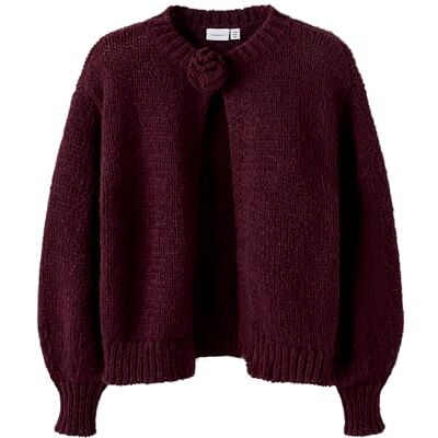 NAME IT Nkfroxanne LS Knit Card, Granato, 134-140 per Ragazze NAME IT Nkfroxanne LS Knit Card, Granato, 134-140 per Ragazze