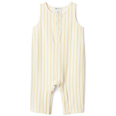 Amazon Essentials x Sofia Grainge Tutina Leggera in French Terry Senza Maniche Unisex Bambini e ragazzi, Striscia irregolare gialla dorata, 3-6 mesi Amazon Essentials x Sofia Grainge Tutina Leggera in French Terry Senza Maniche Unisex Bambini e ragazzi, Striscia irregolare gialla dorata, 3-6 mesi