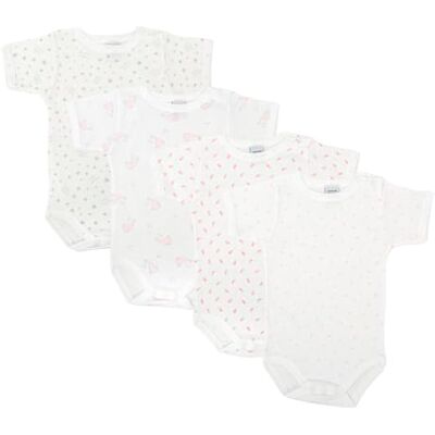 BABIDU Set 4 Body Neonato Manica Corta Apertura Spalla – 100% Cotone, Morbidi e Traspiranti – Unisex Bambino e Bambina, Facile da Indossare, Made in Europe BABIDU Set 4 Body Neonato Manica Corta Apertura Spalla – 100% Cotone, Morbidi e Traspiranti – Unisex Bambino e Bambina, Facile da Indossare, Made in Europe