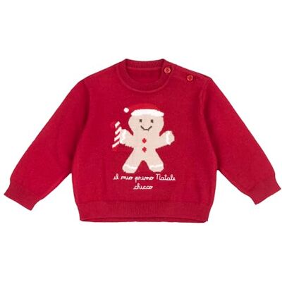 Chicco Maglione Natale Bimbo 0-24 in Tricot di Cotone FW25 253 Chicco Maglione Natale Bimbo 0-24 in Tricot di Cotone FW25 253