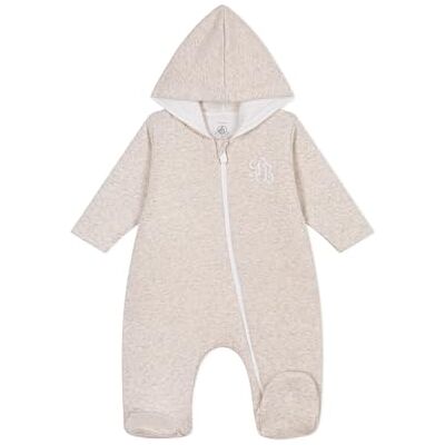 Petit Bateau Tutina in cotone imbottito per neonato con cappuccio e piedi, tinta unita Petit Bateau Tutina in cotone imbottito per neonato con cappuccio e piedi, tinta unita