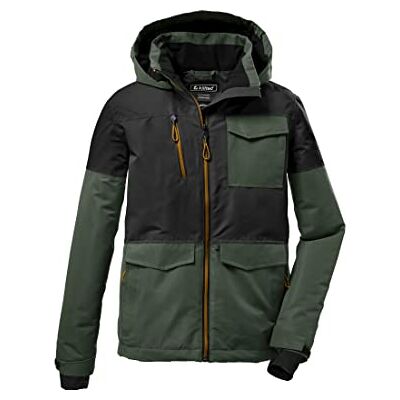Killtec Boy's Giacca funzionale/giacca outdoor con cappuccio e paraneve KOW 29 BYS SKI JCKT, nero, 128, Killtec Boy's Giacca funzionale/giacca outdoor con cappuccio e paraneve KOW 29 BYS SKI JCKT, nero, 128,