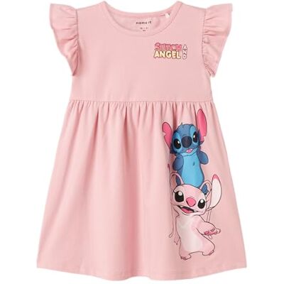 NAME IT Ragazza Nmfassa Stitch SS Dress Wdi, Cameo Pink, 98 cm NAME IT Ragazza Nmfassa Stitch SS Dress Wdi, Cameo Pink, 98 cm