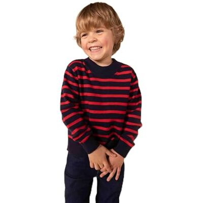 Petit Bateau , Maglione Bambine e ragazze, Blu Smoking/Rosso Corrida, 8 anni Petit Bateau , Maglione Bambine e ragazze, Blu Smoking/Rosso Corrida, 8 anni