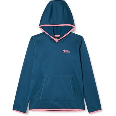 Jack Wolfskin Felpa Unisex Active Hoody K con Cappuccio, Blu Scuro, 176, Mare Scuro, 176 cm Jack Wolfskin Felpa Unisex Active Hoody K con Cappuccio, Blu Scuro, 176, Mare Scuro, 176 cm