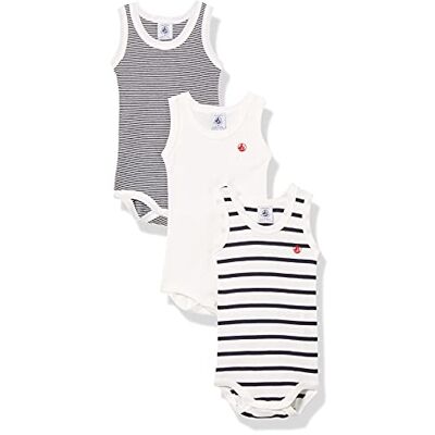 Petit Bateau , Body senza maniche (Pacco da 3) Unisex Bimbi 0-24, Variante 1, 18 mesi Petit Bateau , Body senza maniche (Pacco da 3) Unisex Bimbi 0-24, Variante 1, 18 mesi