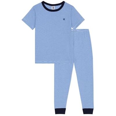 Petit Bateau Pigiama Bambino in Cotone Manica Corta Gambe Lunghe a Righe Petit Bateau Pigiama Bambino in Cotone Manica Corta Gambe Lunghe a Righe