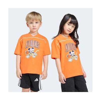 Adidas Mixte Enfant Disney Mickey Mouse Tee, Pure Orange/Dark Blue/off White, 7-8 Years Adidas Mixte Enfant Disney Mickey Mouse Tee, Pure Orange/Dark Blue/off White, 7-8 Years