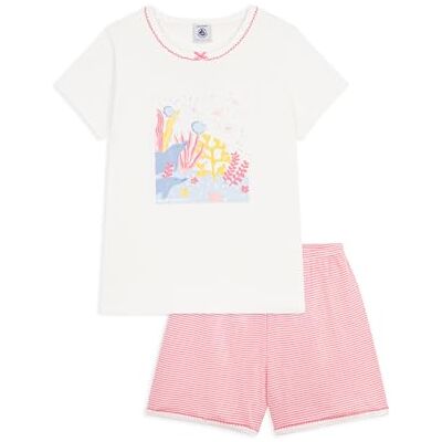 Petit Bateau Pigiama Pantaloncini da Bambino in Cotone con Motivo Oceano Petit Bateau Pigiama Pantaloncini da Bambino in Cotone con Motivo Oceano
