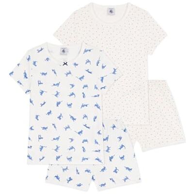 Petit Bateau Set di Pigiama Pantaloncini per Bambini in Cotone Stampati Petit Bateau Set di Pigiama Pantaloncini per Bambini in Cotone Stampati