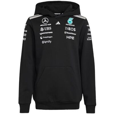 Adidas Unisex Bambini e Ragazzi Mercedes Amg Petronas Formula 1 Team Driver Hood Sweatshirt, Black, 11-12 Years Adidas Unisex Bambini e Ragazzi Mercedes Amg Petronas Formula 1 Team Driver Hood Sweatshirt, Black, 11-12 Years