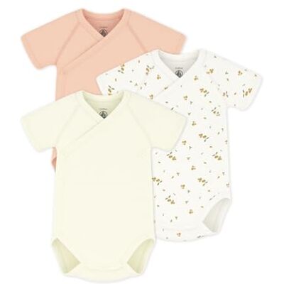 Petit Bateau Set di body incrociati a maniche corte in cotone stampato bambino Petit Bateau Set di body incrociati a maniche corte in cotone stampato bambino