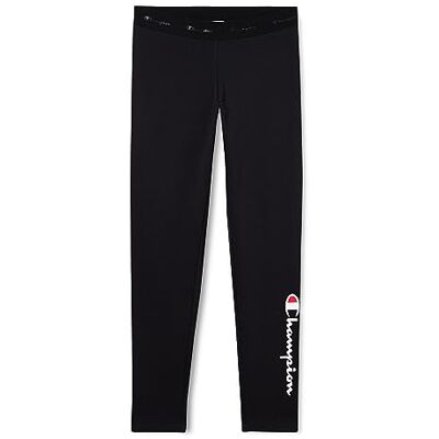 Champion Legacy American Classics G-Big Logo Light-Stretch Fleece Leggings, Nero, 5-6 Anni Bambina Champion Legacy American Classics G-Big Logo Light-Stretch Fleece Leggings, Nero, 5-6 Anni Bambina