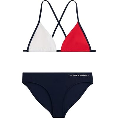 Tommy Hilfiger Triangle Bikini Ug0ug00827 Triangolo, Blue (Dark Night Navy), 8-10 Anni Bambine e Ragazze Tommy Hilfiger Triangle Bikini Ug0ug00827 Triangolo, Blue (Dark Night Navy), 8-10 Anni Bambine e Ragazze