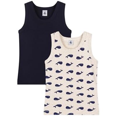 Petit Bateau A0dag, Canotte Bambino, Variante 1, 8 Anni (Pacco da 2) Petit Bateau A0dag, Canotte Bambino, Variante 1, 8 Anni (Pacco da 2)