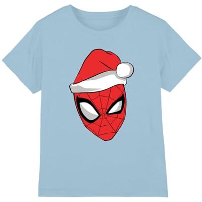 Marvel Spiderman Santa Hat Kids T Shirt, Light Blue T-Shirt Unisex Bambini e Ragazzi (Pacco da 1) Marvel Spiderman Santa Hat Kids T Shirt, Light Blue T-Shirt Unisex Bambini e Ragazzi (Pacco da 1)