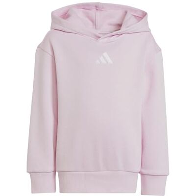 Adidas ESSENTIALS HOODIE, Felpa con cappuccio Unisex Bambini, clear pink/white, Adidas ESSENTIALS HOODIE, Felpa con cappuccio Unisex Bambini, clear pink/white,