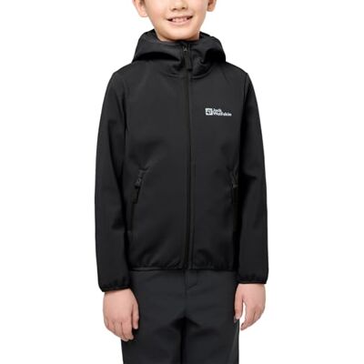 Jack Wolfskin FOURWINDS JACKET KIDS Giacca softshell Bambini unisex, granite black, Jack Wolfskin FOURWINDS JACKET KIDS Giacca softshell Bambini unisex, granite black,