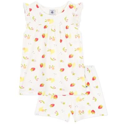 Petit Bateau Pigiama Pantaloncini Bambino in Cotone Stampato Frutta Petit Bateau Pigiama Pantaloncini Bambino in Cotone Stampato Frutta