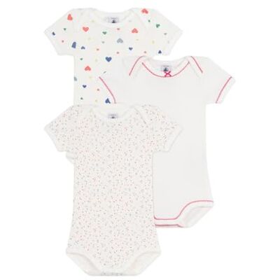 Petit Bateau Set di body a maniche corte in cotone con stampa a cuori, A0e8 k00, biancheria intima da giorno per bambine (confezione da 3), Multicolore, 12 mesi Petit Bateau Set di body a maniche corte in cotone con stampa a cuori, A0e8 k00, biancheria intima da giorno per bambine (confezione da 3), Multicolore, 12 mesi