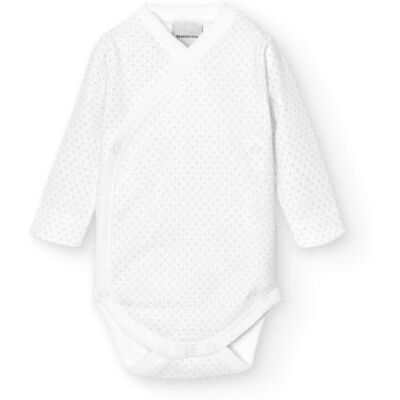 BABIDU Body incrociato a maniche lunghe 100% cotone con stampa a pois, body per neonati e prematuri, tessuto ipoallergenico morbido e traspirante per pelli sensibili, abbigliamento unisex per neonati BABIDU Body incrociato a maniche lunghe 100% cotone con stampa a pois, body per neonati e prematuri, tessuto ipoallergenico morbido e traspirante per pelli sensibili, abbigliamento unisex per neonati
