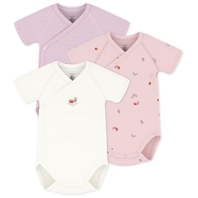 Petit Bateau Set di body incrociati a maniche corte in cotone stampato bambino Petit Bateau Set di body incrociati a maniche corte in cotone stampato bambino