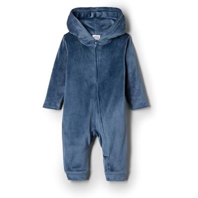 Amazon Essentials x Sofia Grainge Tuta con Cappuccio in Velours Unisex Bimbi, Blu Marino Scuro, Prematuro Amazon Essentials x Sofia Grainge Tuta con Cappuccio in Velours Unisex Bimbi, Blu Marino Scuro, Prematuro
