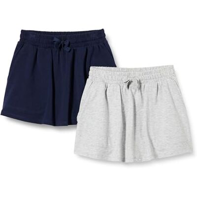 Amazon Essentials Bambine e ragazze Gonna-pantalone con tasca applicata, Pacco da 2, Blu Marino/Grigio Chiaro Puntinato, 5 anni Amazon Essentials Bambine e ragazze Gonna-pantalone con tasca applicata, Pacco da 2, Blu Marino/Grigio Chiaro Puntinato, 5 anni