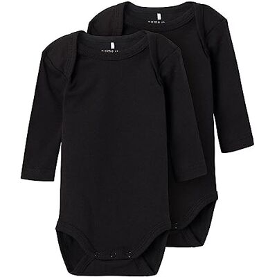 NAME IT Nbnbody 2p Ls Solid Black Noos Body, Unisex Adulto, Nero, 62 NAME IT Nbnbody 2p Ls Solid Black Noos Body, Unisex Adulto, Nero, 62