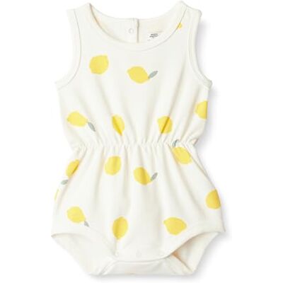 Amazon Essentials x Sofia Grainge Tutina Corta Leggera Senza Maniche in French Terry Bimba 0-24, Avorio Grande Limone, 18 mesi Amazon Essentials x Sofia Grainge Tutina Corta Leggera Senza Maniche in French Terry Bimba 0-24, Avorio Grande Limone, 18 mesi