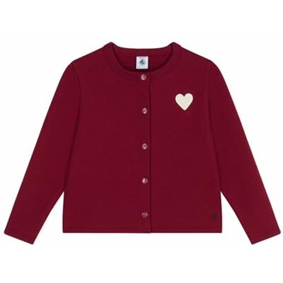 Petit Bateau Cardigan Bambino in Cotone Tinta Unita, Amaranto, 12 Anni Petit Bateau Cardigan Bambino in Cotone Tinta Unita, Amaranto, 12 Anni