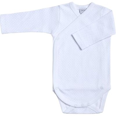 BABIDU Body incrociato a maniche lunghe 100% cotone con stampa a pois, body per neonati e prematuri, tessuto ipoallergenico morbido e traspirante per pelli sensibili, abbigliamento unisex per neonati BABIDU Body incrociato a maniche lunghe 100% cotone con stampa a pois, body per neonati e prematuri, tessuto ipoallergenico morbido e traspirante per pelli sensibili, abbigliamento unisex per neonati