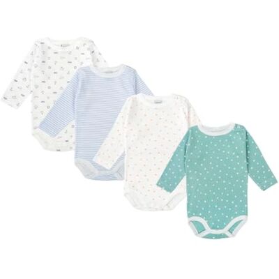 BABIDU Set 4 Body Neonato Manica Lunga Apertura Spalla – 100% Cotone, Morbidi e Traspiranti – Unisex Bambino e Bambina, Facile da Indossare, Made in Europe BABIDU Set 4 Body Neonato Manica Lunga Apertura Spalla – 100% Cotone, Morbidi e Traspiranti – Unisex Bambino e Bambina, Facile da Indossare, Made in Europe
