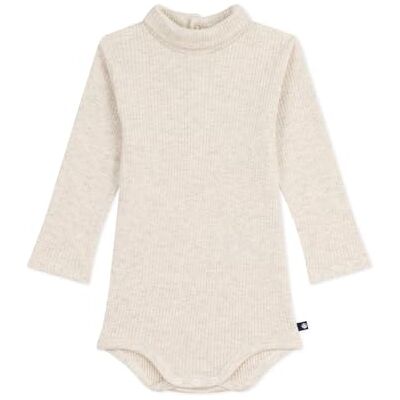 Petit Bateau Body da bambino a collo alto in cotone tinta unita 01 abbigliamento giorno unisex bambino (confezione da 1), Beige melange, 12 mesi Petit Bateau Body da bambino a collo alto in cotone tinta unita 01 abbigliamento giorno unisex bambino (confezione da 1), Beige melange, 12 mesi